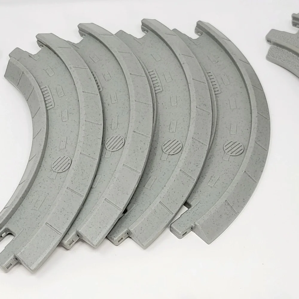 Fisher Price GEOTRAX 20pc Gray Train Track Lot Switch Crossing Curved Straight